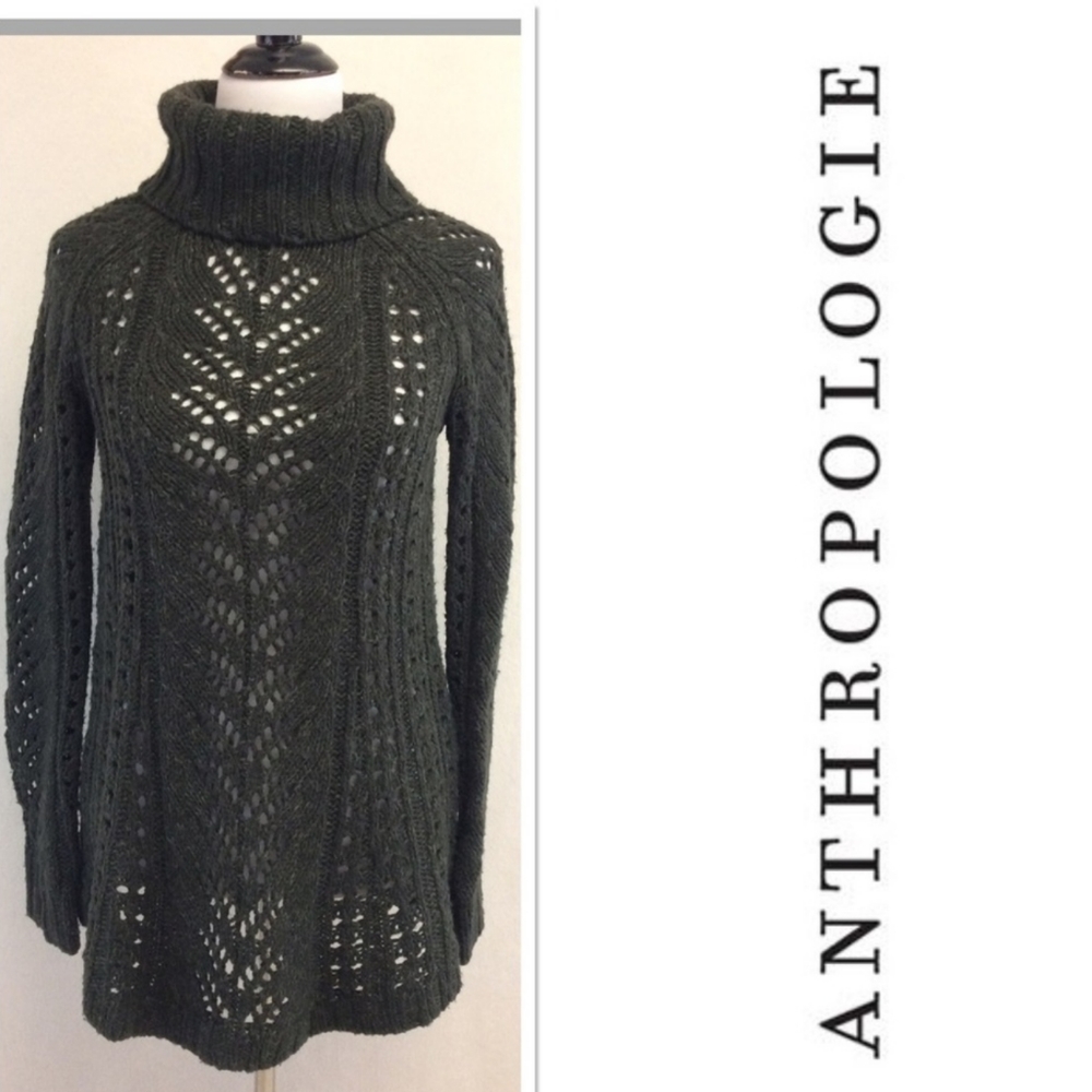 Sleeping on Snow Cowl Neck Green Long Sweater